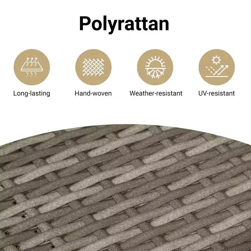 vidaXL Set da pranzo da esterno con cuscini in polyrattan