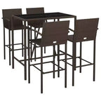 Set bar da giardino trendy vidaXL in rattan e vetro