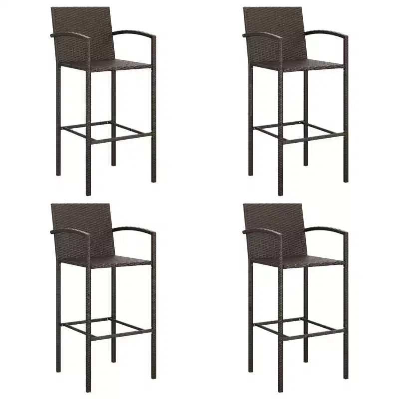 Set bar da giardino trendy vidaXL in rattan e vetro