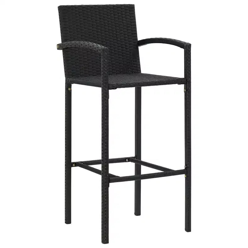 Set bar da giardino trendy vidaXL in rattan e vetro