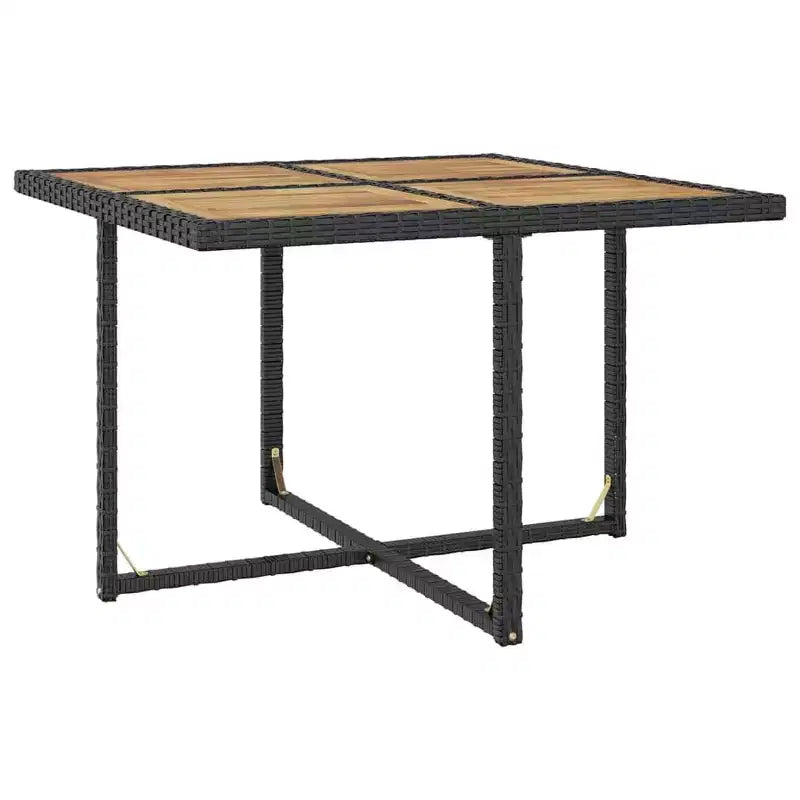 Set da pranzo da giardino vidaXL, tavolo e sedie da esterno in polyrattan e legno di acacia