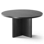 Set tavolo da pranzo rotondo da 52" con base a piedistallo scultorea, sedie con schienale in paglia di Vienna e sedute con rivestimento neutro per case moderne - Panipeachy