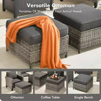 Set da 7 pezzi HOMLUX con sedie girevoli da patio e tavolo braciere, resistente agli agenti atmosferici
