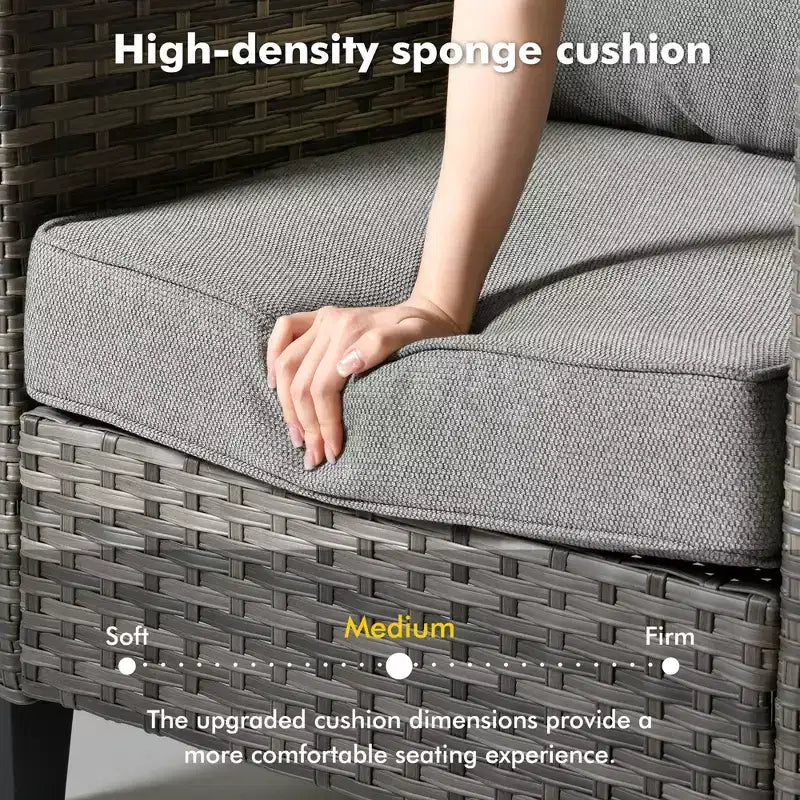 Set da 7 pezzi HOMLUX con sedie girevoli da patio e tavolo braciere, resistente agli agenti atmosferici
