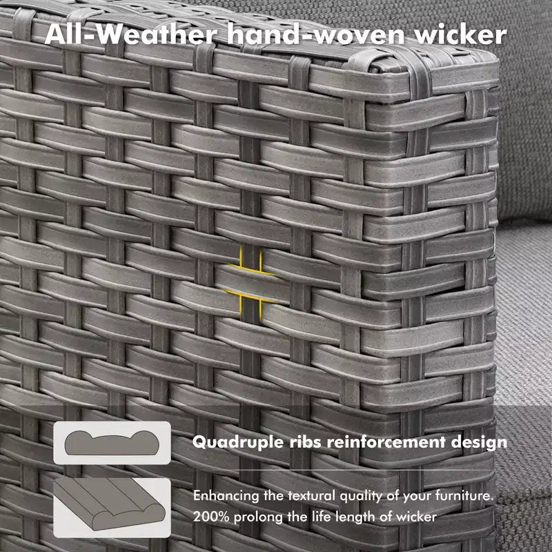 Set da 7 pezzi HOMLUX con sedie girevoli da patio e tavolo braciere, resistente agli agenti atmosferici