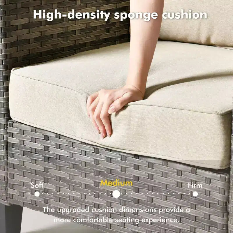 Set da 7 pezzi HOMLUX con sedie girevoli da patio e tavolo braciere, resistente agli agenti atmosferici