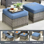 Set da 7 pezzi HOMLUX con sedie girevoli da patio e tavolo braciere, resistente agli agenti atmosferici