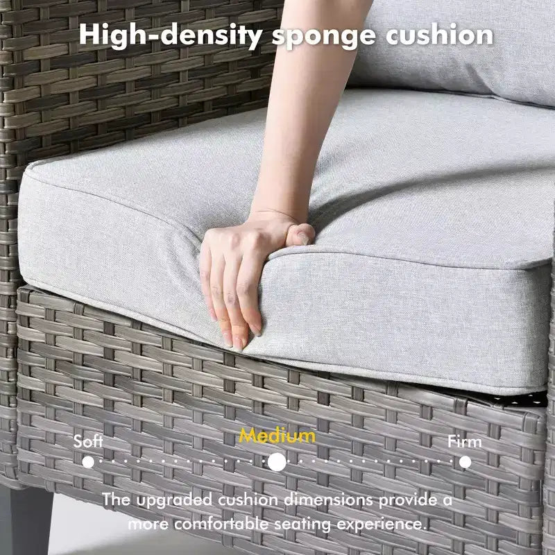 Set da 7 pezzi HOMLUX con sedie girevoli da patio e tavolo braciere, resistente agli agenti atmosferici
