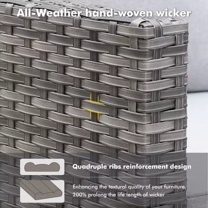 Set da 7 pezzi HOMLUX con sedie girevoli da patio e tavolo braciere, resistente agli agenti atmosferici
