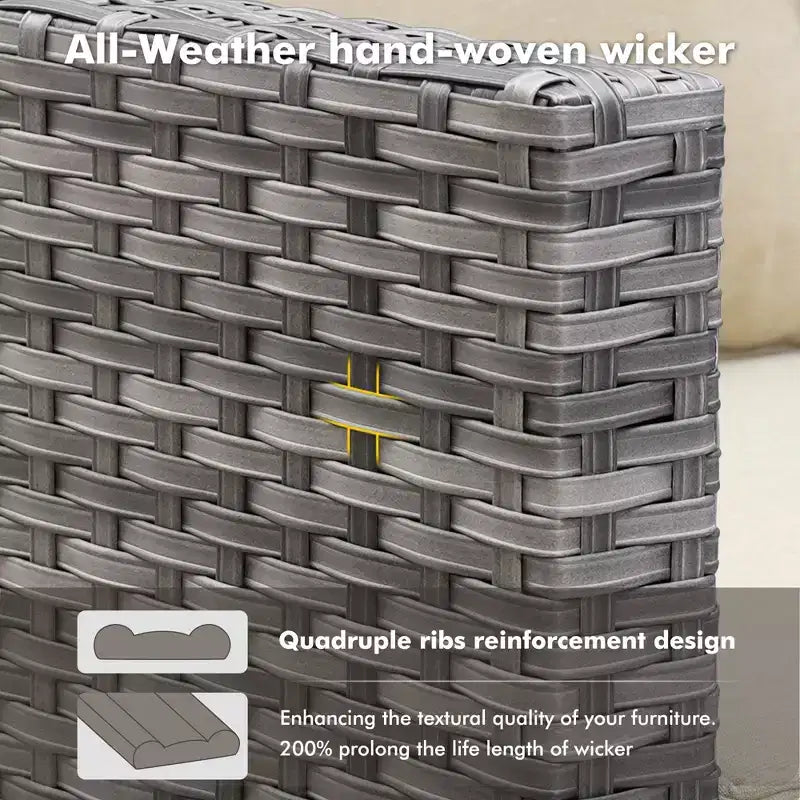 Set da 7 pezzi HOMLUX con sedie girevoli da patio e tavolo braciere, resistente agli agenti atmosferici