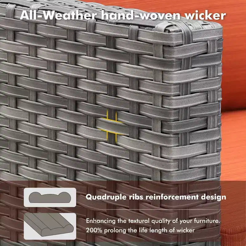 Set da 7 pezzi HOMLUX con sedie girevoli da patio e tavolo braciere, resistente agli agenti atmosferici
