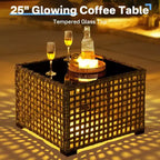 HOMLUX Set da conversazione da patio in vimini da 6 pezzi con divano a 3 posti con cuscino, sedie in rattan, poggiapiedi, tavolino da caffè
