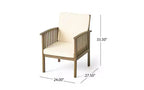 Set da conversazione da patio 3 pezzi in legno di acacia, mobili da esterno, 2 poltrone con tavolino laterale per giardino/patio/terrazza - ModernLuxe