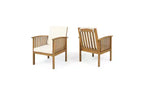 Set da conversazione da patio 3 pezzi in legno di acacia, mobili da esterno, 2 poltrone con tavolino laterale per giardino/patio/terrazza - ModernLuxe
