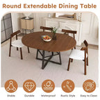Set da pranzo estensibile GDFStudio Raj Modern 5 pezzi con 4 sedie imbottite in similpelle
