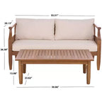Set da patio Alta panca e tavolo - Interno/Esterno - PAT6812 - Teak Marrone/Crema - Safavieh
