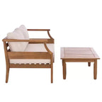 Set da patio Alta panca e tavolo - Interno/Esterno - PAT6812 - Teak Marrone/Crema - Safavieh