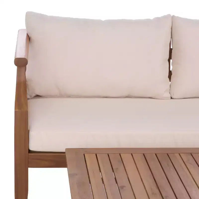Set da patio Alta panca e tavolo - Interno/Esterno - PAT6812 - Teak Marrone/Crema - Safavieh