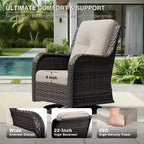 Set da esterno Premium UPTIOT con poltrone girevoli e pouf multiuso