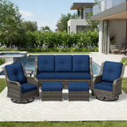 Set da esterno Premium UPTIOT con poltrone girevoli e pouf multiuso
