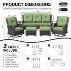 Set da esterno Premium UPTIOT con poltrone girevoli e pouf multiuso