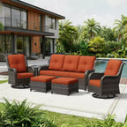 Set da esterno Premium UPTIOT con poltrone girevoli e pouf multiuso