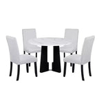 Set tavolo e sedie da pranzo da 5 pezzi con tavolo da 43 pollici, per sala da pranzo, cucina e soggiorno