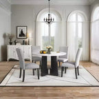 Set tavolo e sedie da pranzo da 5 pezzi con tavolo da 43 pollici, per sala da pranzo, cucina e soggiorno