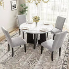 Set tavolo e sedie da pranzo da 5 pezzi con tavolo da 43 pollici, per sala da pranzo, cucina e soggiorno