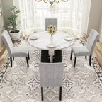 Set tavolo e sedie da pranzo da 5 pezzi con tavolo da 43 pollici, per sala da pranzo, cucina e soggiorno