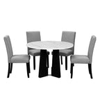 Set tavolo e sedie da pranzo da 5 pezzi con tavolo da 43 pollici, per sala da pranzo, cucina e soggiorno