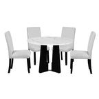Set tavolo e sedie da pranzo da 5 pezzi con tavolo da 43 pollici, per sala da pranzo, cucina e soggiorno