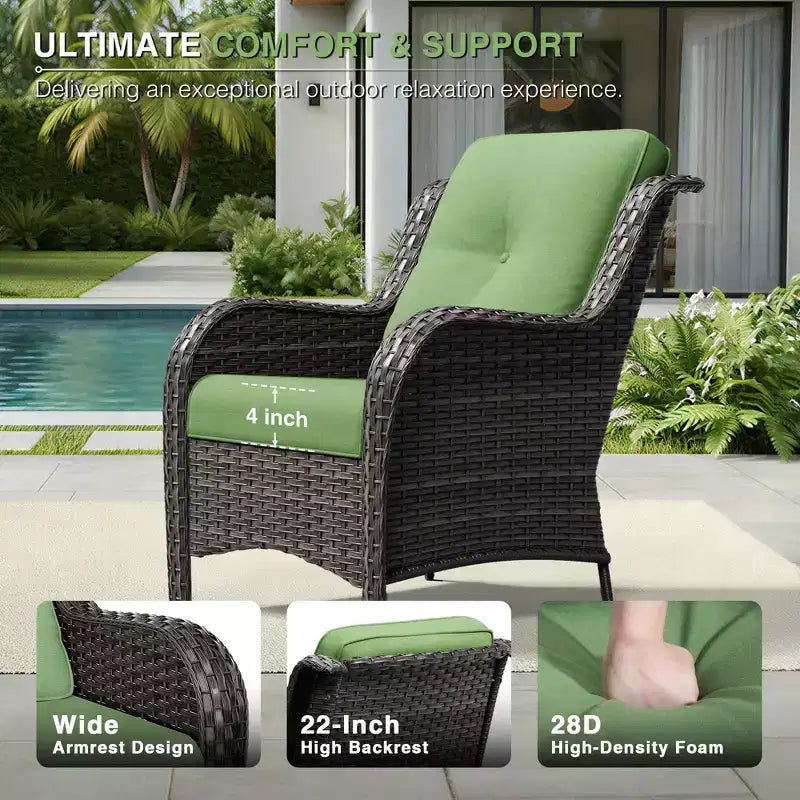 Set divano da esterno per tutte le stagioni UPTIOT con pouf convertibile e tavolino da caffè