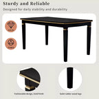 Set da pranzo GDFStudio Mathis da 6 pezzi con tavolo rettangolare da 60", 4 sedie imbottite con schienale alto e 1 panca