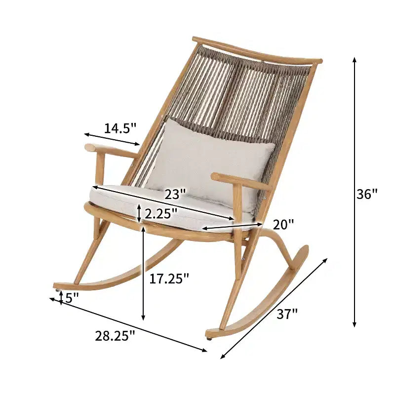 Set 3 pezzi da esterno Christopher Knight Home Graziana con sedie a dondolo in rattan e tavolino con piano in ceramica