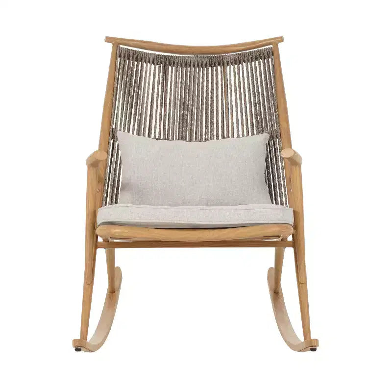 Set da esterno Christopher Knight Home Ilaria composto da 2 sedie a dondolo in rattan e tavolino con piano in ceramica