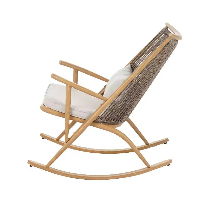 Set da esterno Christopher Knight Home Ilaria composto da 2 sedie a dondolo in rattan e tavolino con piano in ceramica