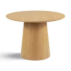 Set da pranzo rotondo da 5 pezzi, tavolo con piedistallo da 42" in rovere con 4 sedie imbottite in bouclé, schienali in legno di frassino e gambe in metallo - Panipeachy