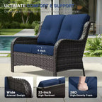 Set divano da esterno 2 posti in vimini UPTIOT con doppi pouf multifunzione