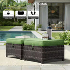 Set divano da esterno 2 posti in vimini UPTIOT con doppi pouf multifunzione