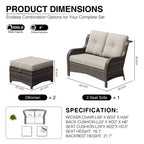 Set divano da esterno 2 posti in vimini UPTIOT con doppi pouf multifunzione