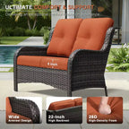 Set divano da esterno 2 posti in vimini UPTIOT con doppi pouf multifunzione