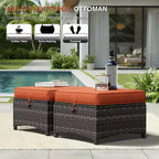 Set divano da esterno 2 posti in vimini UPTIOT con doppi pouf multifunzione