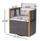 Set da 2 pezzi per esterni Christopher Knight Home Yamina, composto da sedie girevoli in corda moderne e tavolino in legno di acacia