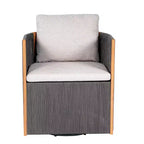 Set da 2 pezzi per esterni Christopher Knight Home Yamina, composto da sedie girevoli in corda moderne e tavolino in legno di acacia