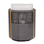 Set da 2 pezzi per esterni Christopher Knight Home Yamina, composto da sedie girevoli in corda moderne e tavolino in legno di acacia