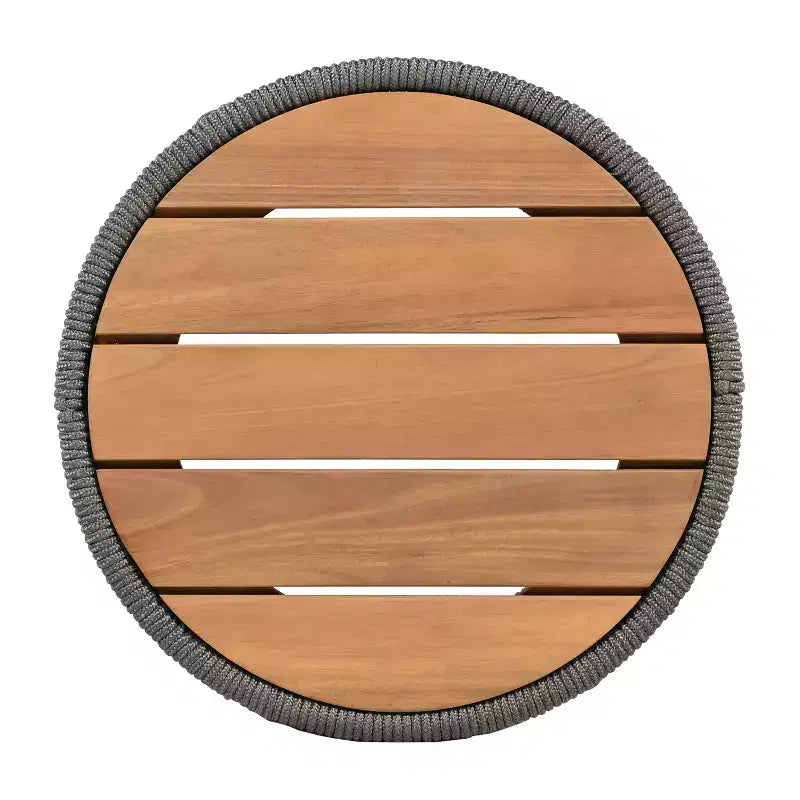 Set da 2 pezzi per esterni Christopher Knight Home Yamina, composto da sedie girevoli in corda moderne e tavolino in legno di acacia