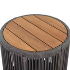 Set da 2 pezzi per esterni Christopher Knight Home Yamina, composto da sedie girevoli in corda moderne e tavolino in legno di acacia