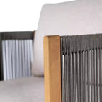 Set da 2 pezzi per esterni Christopher Knight Home Yamina, composto da sedie girevoli in corda moderne e tavolino in legno di acacia
