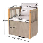 Set da 2 pezzi per esterni Christopher Knight Home Yamina, composto da sedie girevoli in corda moderne e tavolino in legno di acacia